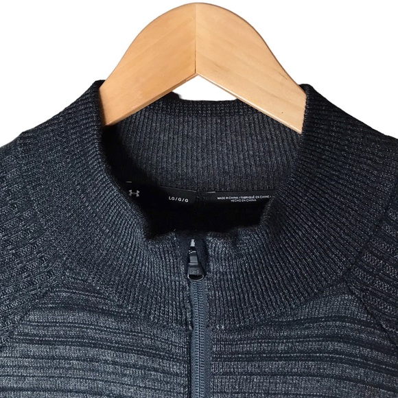 Under Armour UA 1/2 Zip Pullover Sweater Long Sleeve Heathered Grey Men's Large - Picture 3 of 9